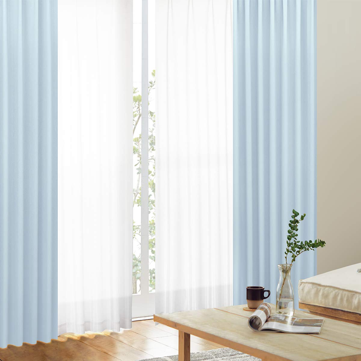 Amazon｜カーテンくれない「K-wave-D-plain」と「K-wave-L-high guard